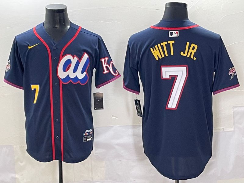 Men 2025 Kansas City Royals #7 Witt jr Drak Blue All star Blank Blue Nike MLB Jersey style 5->kansas city royals->MLB Jersey